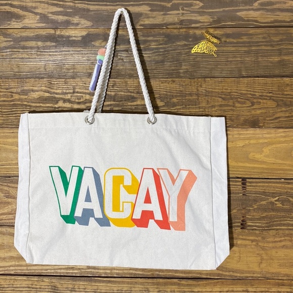 Canvas Beach Tote Bag - Picture 1 of 7